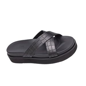 CMR CHAMARIPA Sandals Men Size‎ 10 Elevator Slippers Black Leather Height